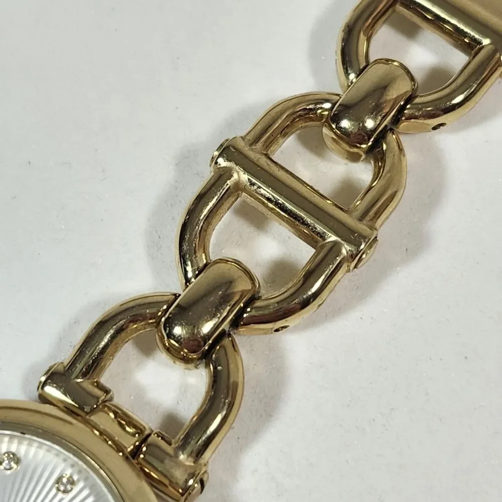 Fossil Olive Women's Watch New Battery Link Working Bracelet ES3349 Gold Tone